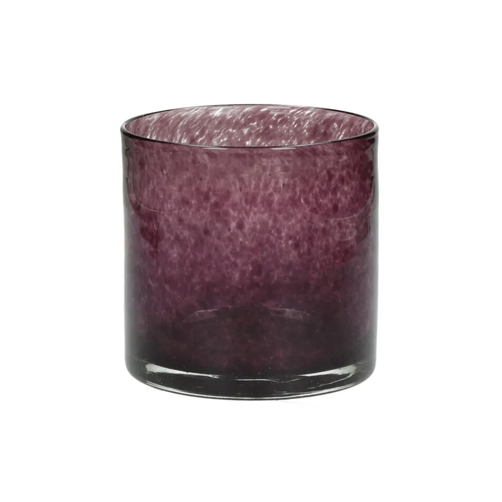 Pomax Photophores / T-lights-SKLO - photophore - verre - DIA 12 x H 12 cm - aubergine