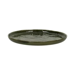 Pomax Vaisselle-SPIRO - assiette à dessert - grès - DIA 21 cm x H 1,5 cm - vert foncé