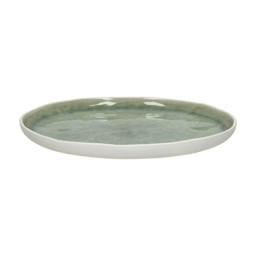 Pomax Vaisselle-SPIRO - assiette à dessert - porcelaine - DIA 21 cm x H 1,5 cm - céladon