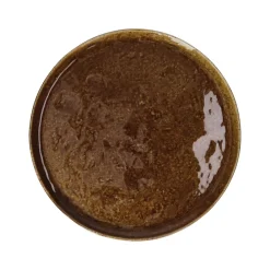 Pomax Vaisselle-SPIRO - assiette à dessert - grès - DIA 21 cm x H 1,5 cm - brun