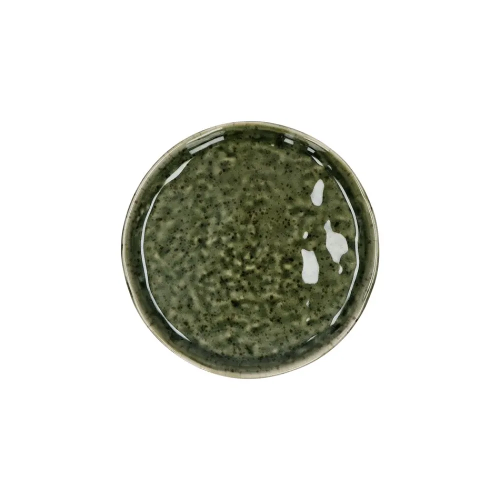 Pomax Vaisselle-SPIRO - assiette apéritif - grès - DIA 12 cm x H 1 cm - vert foncé