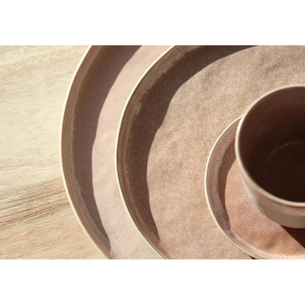 Pomax Vaisselle-SPIRO - assiette apéritif - grès - DIA 12 cm x H 1 cm - poudre rose