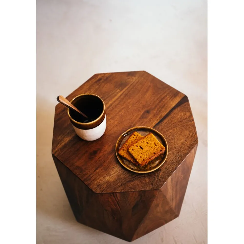 Pomax Vaisselle-SPIRO - assiette apéritif - grès - DIA 12 cm x H 1 cm - brun