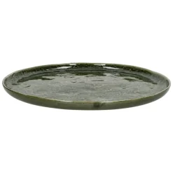 Pomax Vaisselle-SPIRO - assiette plate - grès - DIA 27 cm x 1,5 cm - vert foncé