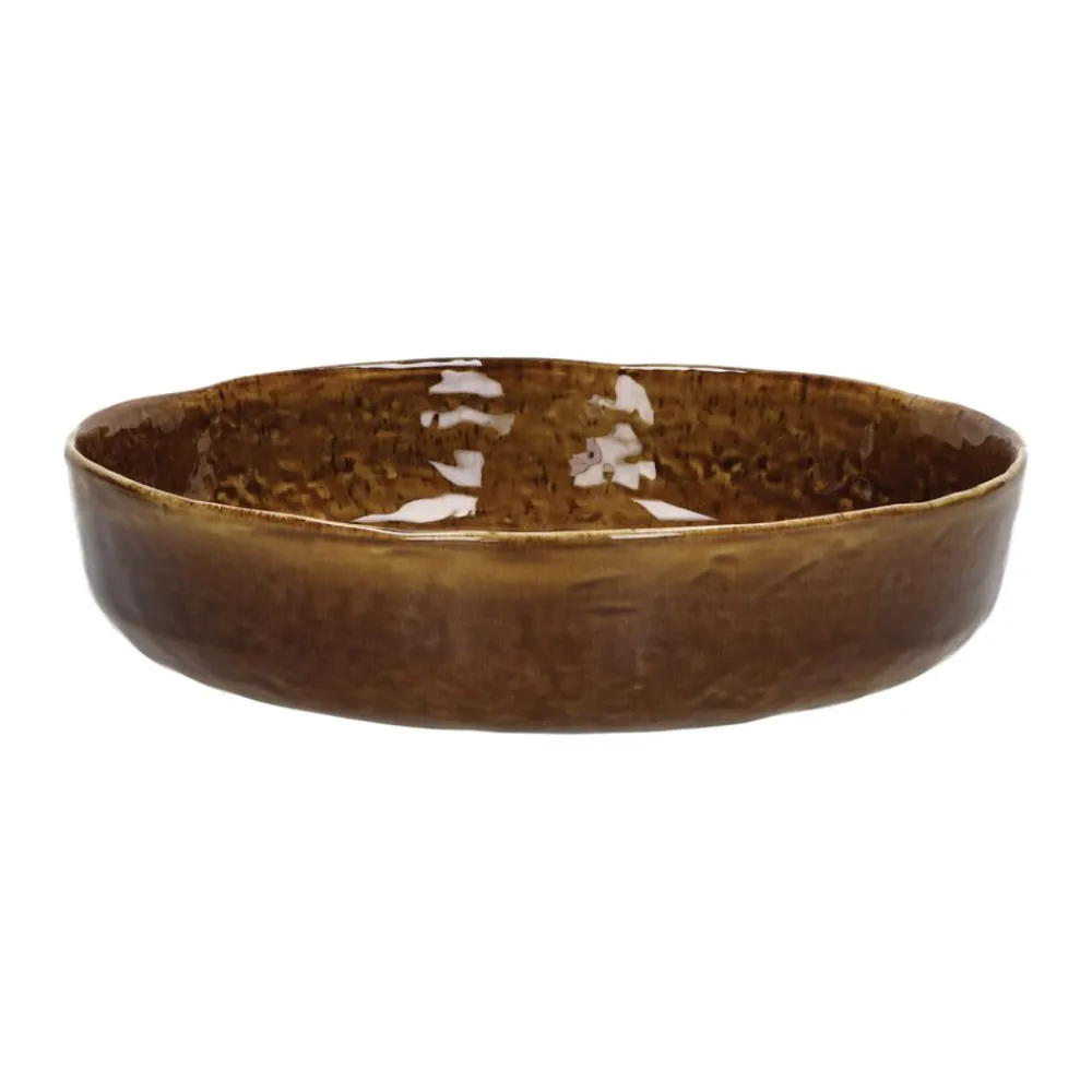 Pomax Vaisselle-SPIRO - blate - grès - DIA 24 x H 5,5 cm - brun