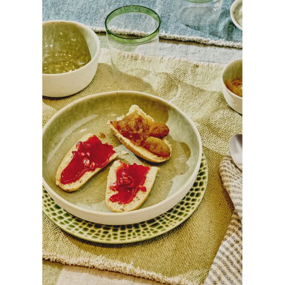 Pomax Vaisselle-SPIRO - blate - porcelaine - DIA 20,5 x H 5 cm - céladon