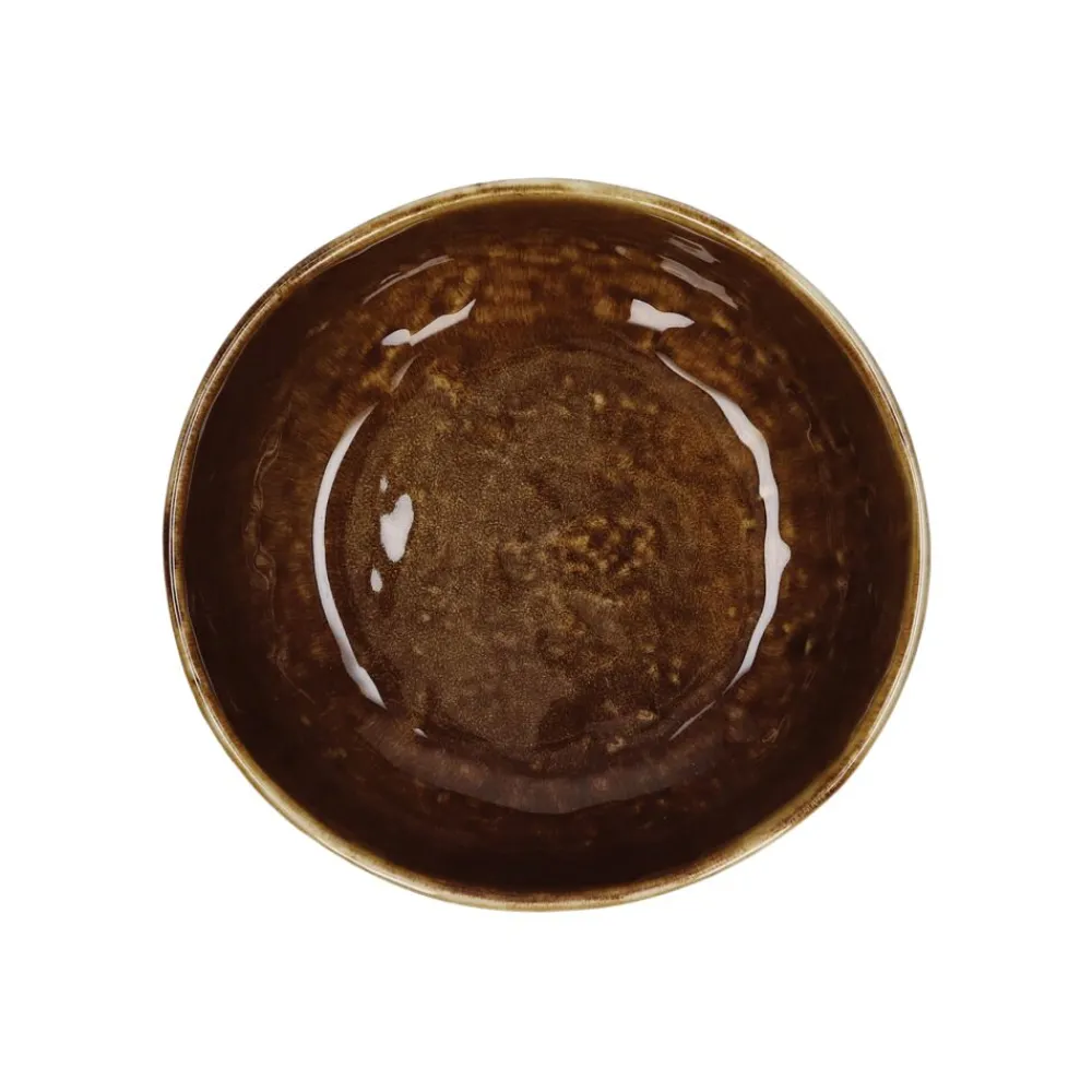 Pomax Vaisselle-SPIRO - bol à soupe - grès - DIA 16 x H 6 cm - brun