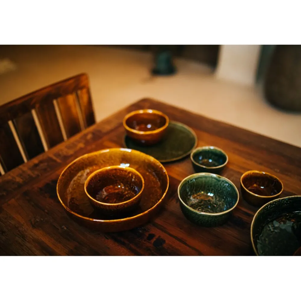 Pomax Vaisselle-SPIRO - bol à soupe - grès - DIA 16 x H 6 cm - brun