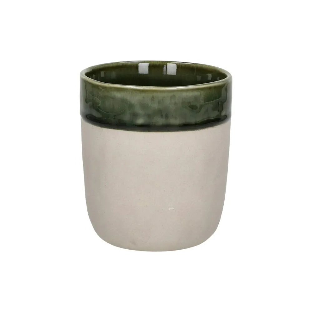 Pomax Vaisselle-SPIRO - gobelet - grès - DIA 8 x H 9 cm - vert foncé