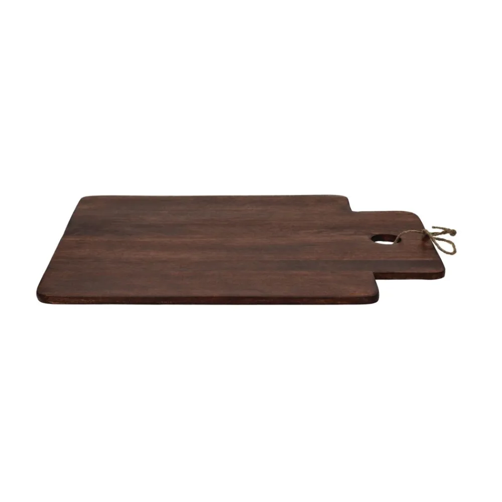Pomax Saladiers / Plats À Servir-STANFORD - planche de service - bois de mangier / jute - L 47 x W 38 x H 1 cm - brun