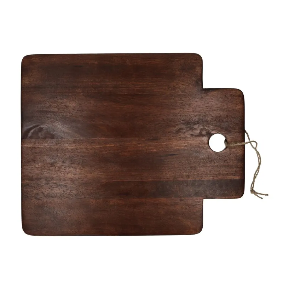 Pomax Saladiers / Plats À Servir-STANFORD - planche de service - bois de mangier / jute - L 47 x W 38 x H 1 cm - brun