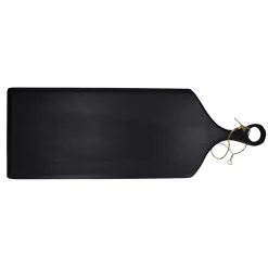Pomax Saladiers / Plats À Servir-STANFORD - planche de service - bois de mangier / jute - L 70 x W 25 x H 1 cm - noir