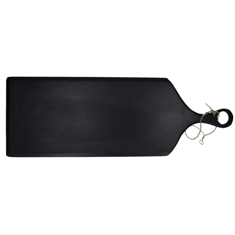 Pomax Saladiers / Plats À Servir-STANFORD - planche de service - bois de mangier / jute - L 70 x W 25 x H 1 cm - noir