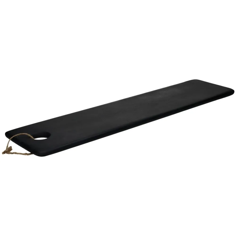 Pomax Saladiers / Plats À Servir-STANFORD - planche de service - bois de mangier / jute - L 70 x W 18 x H 1 cm - noir