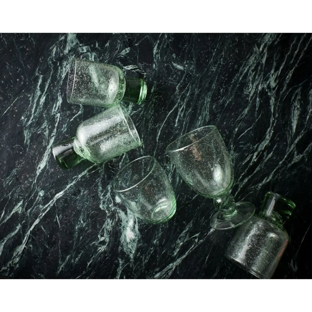Pomax Verres-STÈLE - verre à vin blanc - verre - DIA 7,2 x H 12 cm - vert pâle