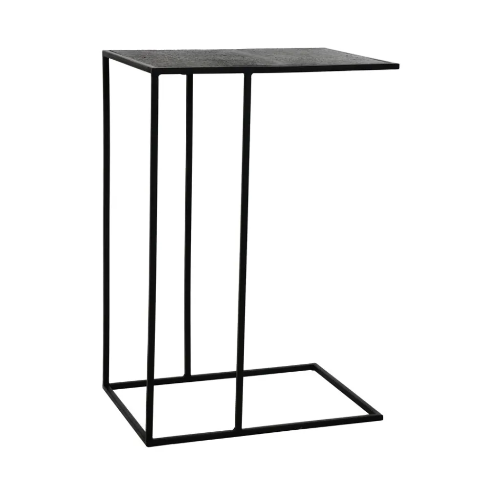 Pomax Tables Basses | Tables-STRAVO - table d'appoint - métal / aluminium - L 50 x W 35 x H 75 cm - noir