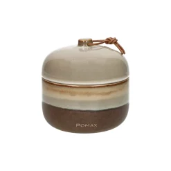 Pomax Bougies-STROMBOLI - bougie - céramique / cire - DIA 12,5 x H 13 cm - brun