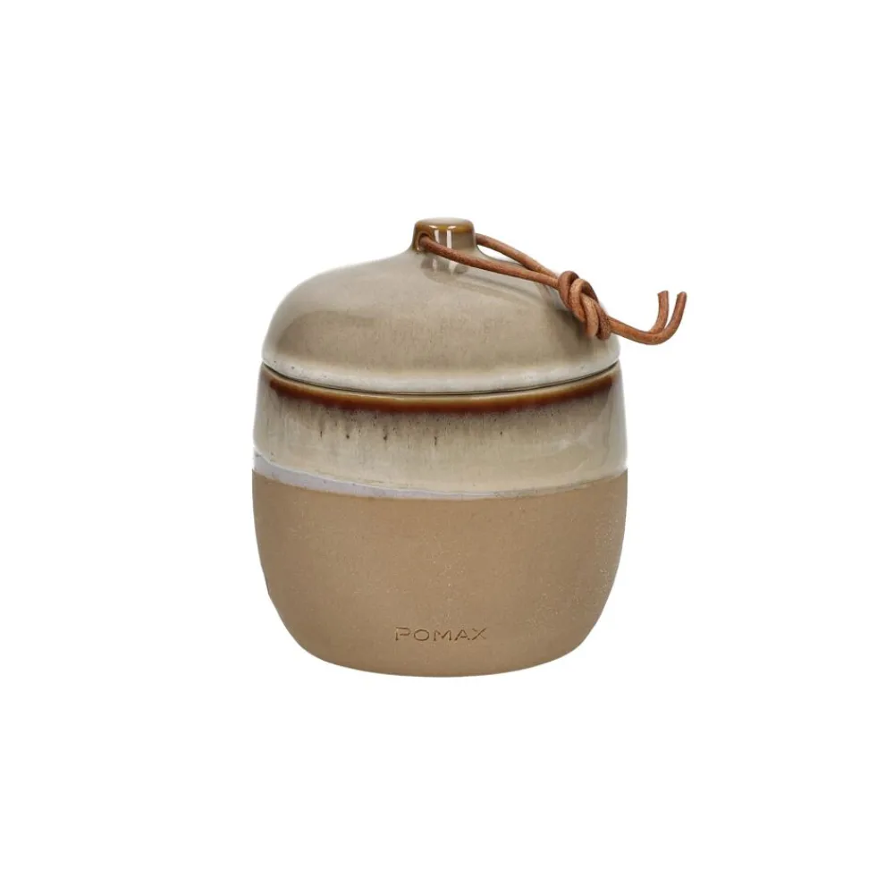 Pomax Bougies-STROMBOLI - bougie - céramique / cire - DIA 10,2 x H 12 cm - naturel