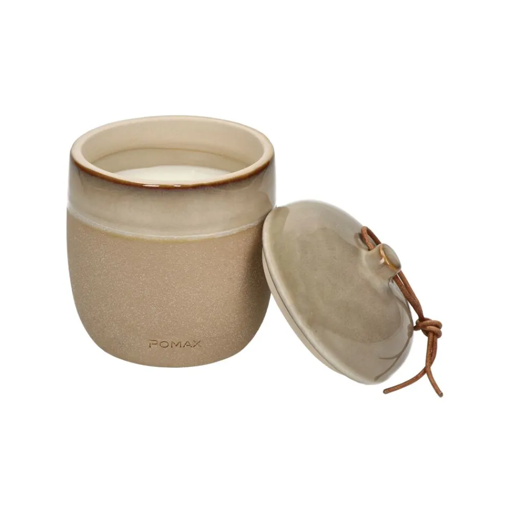Pomax Bougies-STROMBOLI - bougie - céramique / cire - DIA 11,5 x H 15 cm - naturel