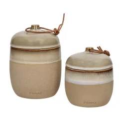 Pomax Bougies-STROMBOLI - bougie - céramique / cire - DIA 11,5 x H 15 cm - naturel