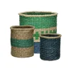 Pomax Bols & Paniers-SUMBAWA - set/3 paniers - jonc de mer - DIA 15/20/30 x H 17/22/27 cm - mix de couleurs