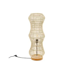 Pomax Lampadaires-SURYA - lampadaire - rotin / bois - DIA 25 x H 70 cm - blanc