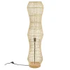 Pomax Lampadaires-SURYA - lampadaire - rotin / bois - DIA 25 x H 100 cm - blanc