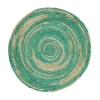 Pomax Linge De Table-SWIRL - set de table - jute - DIA 38 cm - aqua
