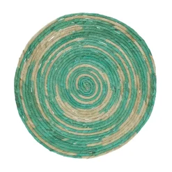 Pomax Linge De Table-SWIRL - set de table - jute - DIA 38 cm - aqua