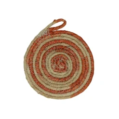Pomax Accessoires-SWIRL - set/4 dessous de verre - jute - DIA 11 cm - orange