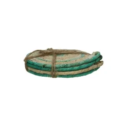 Pomax Accessoires-SWIRL - set/4 dessous de verre - jute - DIA 11 cm - aqua