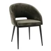 Pomax Chaises-SYRAH - chaise - velours / métal - L 59,5 x W 55 x H 79 cm - anthracite