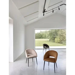 Pomax Chaises-SYRAH - chaise - velours / métal - L 59,5 x W 55 x H 79 cm - anthracite