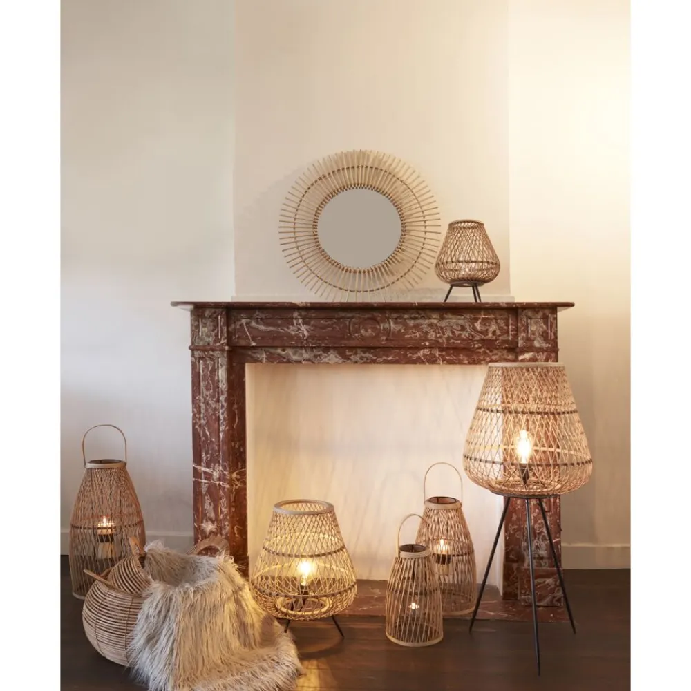 Pomax Lampadaires-TAO - lampe - bambou - DIA 38 x H 45 cm