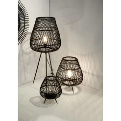 Pomax Lampadaires-TAO - lampe - bambou - DIA 38 x H 45 cm - noir