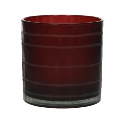 Pomax Photophores / T-lights-TARTAN - photophore - verre - DIA 15 x H 15 cm - rouge