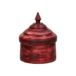 Pomax Objets De Décoration-TIKKA - boîte - bois - DIA 14 x H 18,5 cm - multicolore