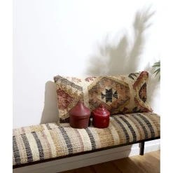 Pomax Objets De Décoration-TIKKA - boîte - bois - DIA 14 x H 18,5 cm - multicolore