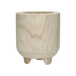 Pomax Cache-pots-TOMENTOSA - pot à fleurs - bois de paulownia - DIA 17 x H 19 cm - naturel