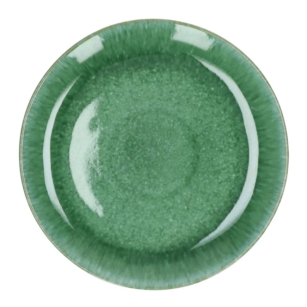 Pomax Vaisselle-TREILLE - assiette plate - grès - DIA 27,5 x H 3 cm - vert