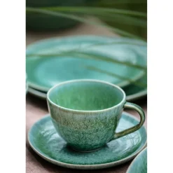 Pomax Vaisselle-TREILLE - mug - grès - DIA 10,5 x H 7 cm - vert