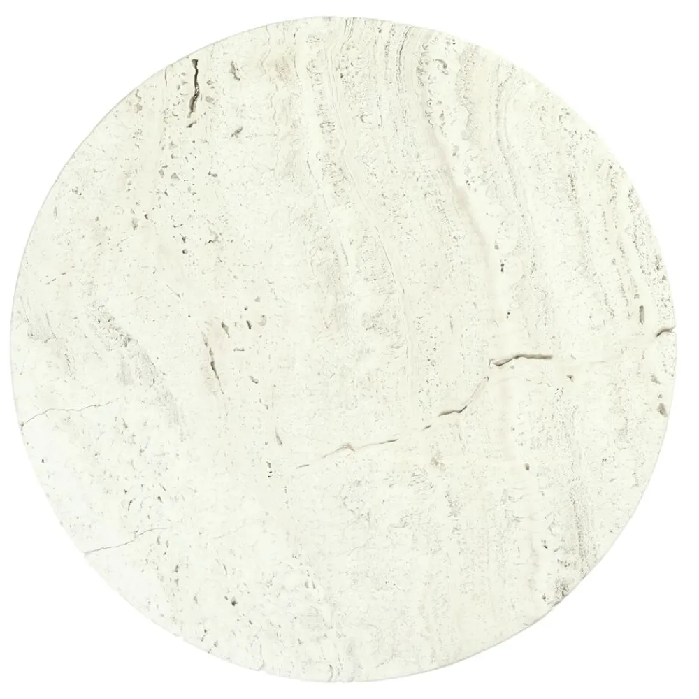 Pomax Concepts Modulaires-TREVI - dessus de table - travertin - DIA 55 x H 2 cm - ivoire