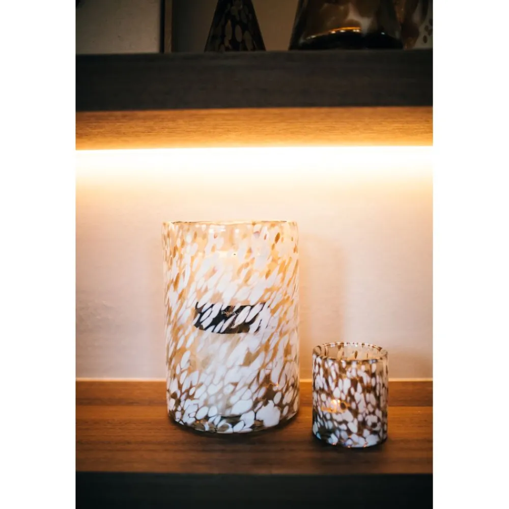 Pomax Photophores / T-lights-TREVISO - photophore - verre - DIA 18 x H 25,5 cm - blanc