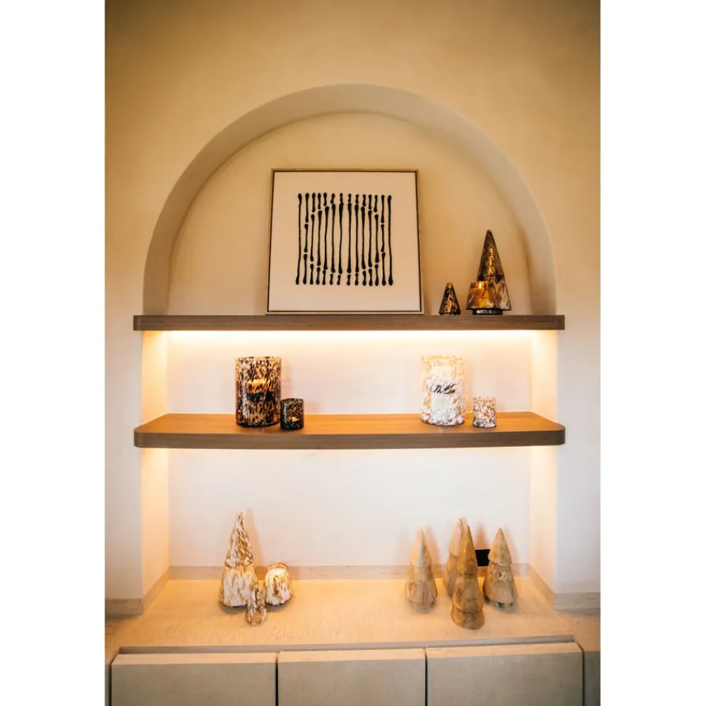 Pomax Photophores / T-lights-TREVISO - photophore - verre - DIA 18 x H 25,5 cm - noir