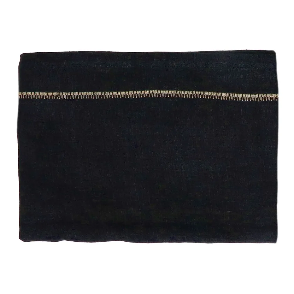 Pomax Linge De Table-TRIA - nappe de table - lin - L 250 x W 140 cm - noir