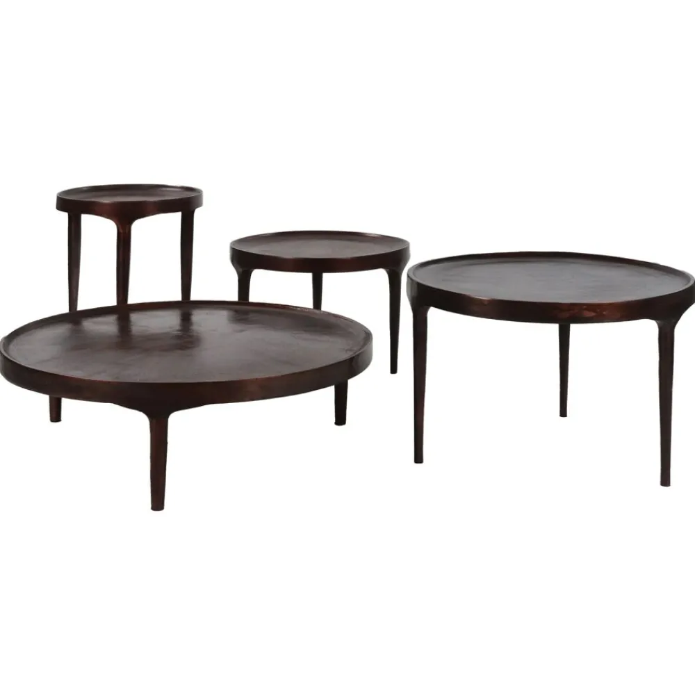 Pomax Tables Basses | Tables-TRIP - table basse - aluminium - DIA 80 x H 25 cm - bronze