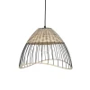 Pomax Suspensions-TRIX - lampe suspendue - métal / rotin - DIA 42 x H 28 cm - naturel/noir
