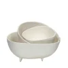 Pomax Bols & Paniers-TRULLI - set/3 bols - aluminium - L 16/20/26 x W 15,5/21,5/27 x H 8/10/10 cm - blanc cassé