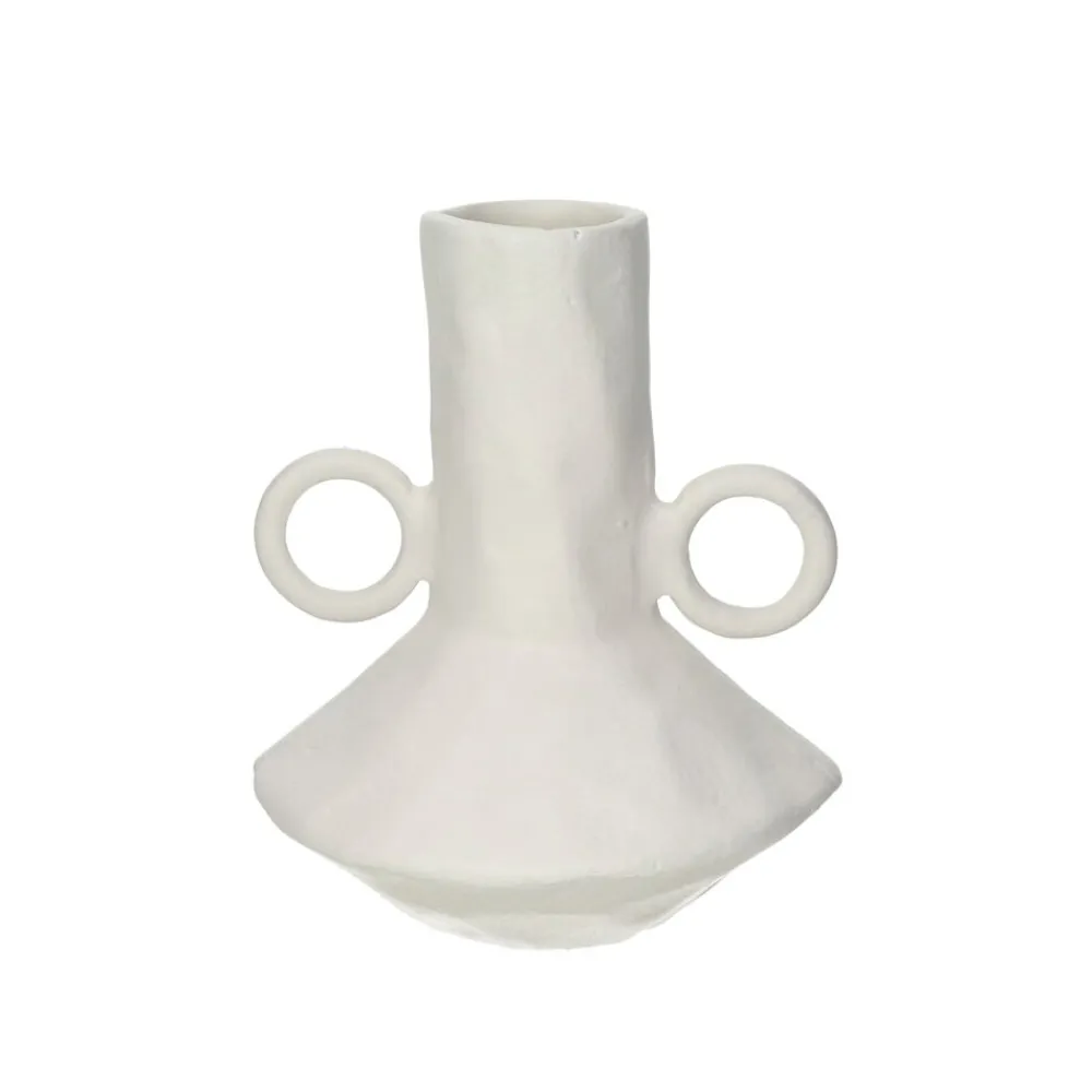Pomax Vases-TRULLI - vase - aluminium - DIA 17,5 x H 21 cm - blanc cassé