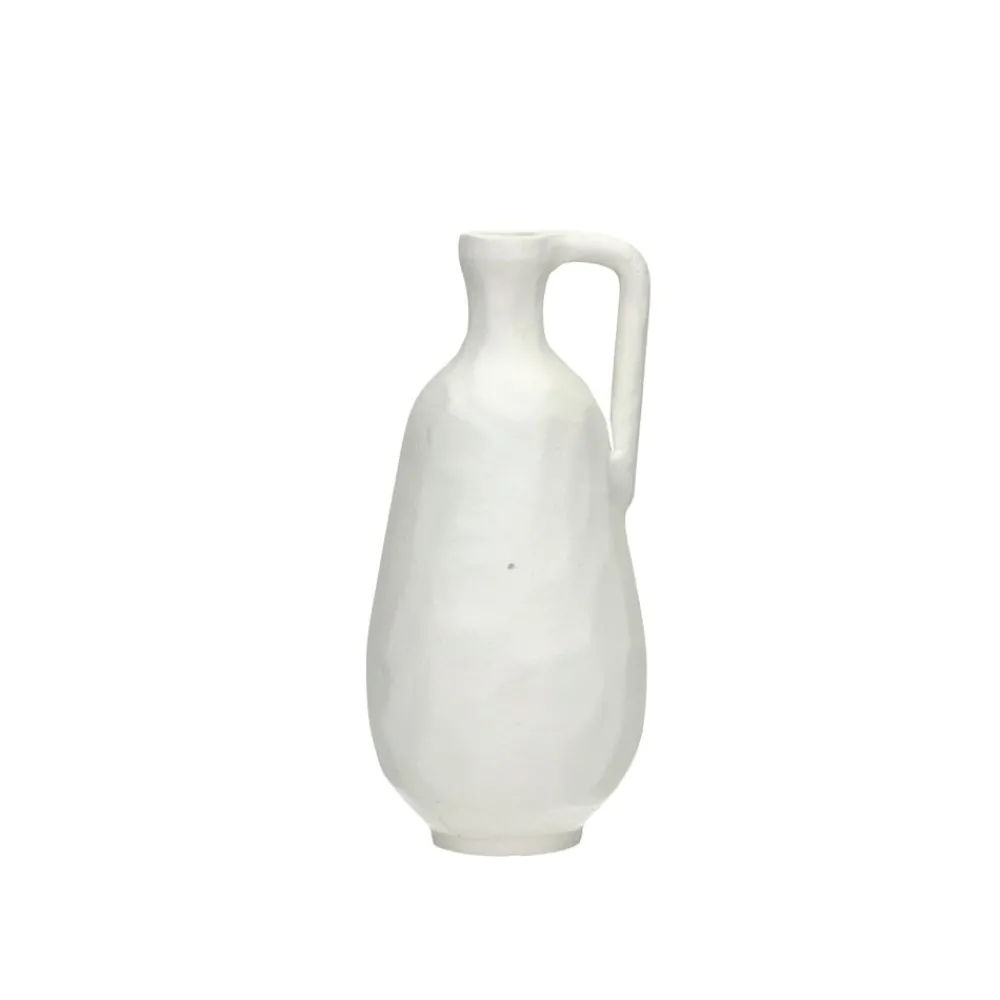 Pomax Vases-TRULLI - vase - aluminium - DIA 10,5 x H 22,5 cm - blanc cassé
